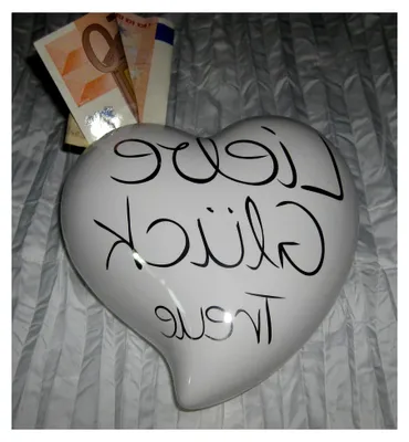 Produktbild von Spardose Herz Liebe weiß/silber, Keramik D. 14,5 cm