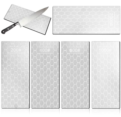 Immagine prodotto di 5 pietre per affilare diamantate, con grane 200/400/600/1000/2000