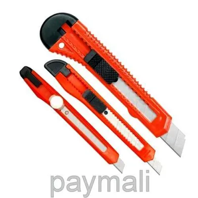 Produktbild von 3 tlg Universalmessersatz Cuttermesser Stahlklinge Teppichmesser Allzweckmesser