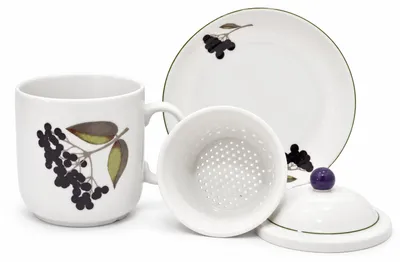 Obrázok produktu pre Thun 1794, šálka s sitkom na čaj, 440 ml, čierna, porcelán Thun, Obrázok generovaný UI