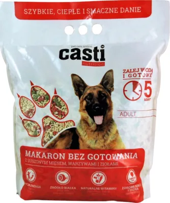 Zdjęcie produktu dla Casti Makaron Błyskawiczny Z Mięsem Warzywami Posiłek Dla Psa 1 Kg