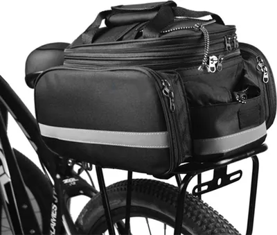 Produktbild von Fahrrad-Ruecksitztasche, erweiterbar, MTB, Gepaecktraegertasche, Fahrradgepaecktraeger, Kofferraumtasche mit Regenschutz