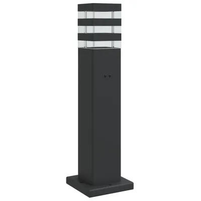 Produktbild von vidaXL Wegeleuchte mit Steckdose Schwarz 50 cm Aluminium