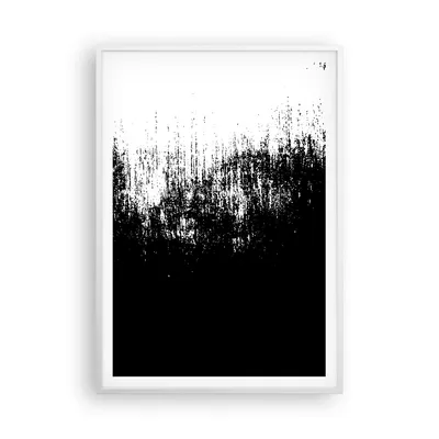 Produktbild von Gerahmtes Poster - Weißer Rahmen - Abstraktion dunkel schwarz und weiß - 70x100 cm - Wand Bild - Wanddeko - Wandbilder - Kunstposter - Wandposter - Bilderrahmen - Bilder - P2WPA70x100-4601
