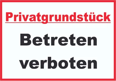 Produktbild von Privatgrundstück Betreten verboten Schild A4 (210x297mm)