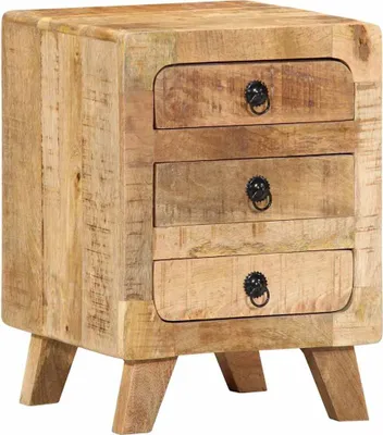 Produktbild von Nachttisch 37x32x50 cm Raues Massivholz Mango