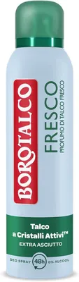 Produktbild von 6x Borotalco Deo Spray Fresco alkoholfrei und mit Active Crystal Talk, Fresh Talk Duft, 48h 150 ml + Italian Gourmet Polpa 400g