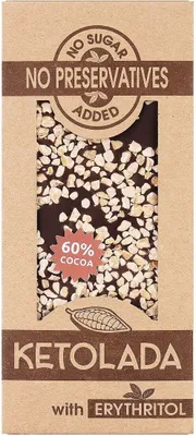 Obrázok produktu pre ČOKOLÁDA S MANDĽAMI BEZ PRIDANÉHO CUKRU 100 g - KETOLADE