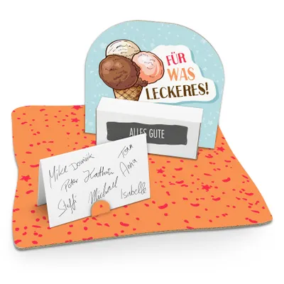 Produktbild von itenga Geldgeschenkverpackung Eistüte (Motiv 89) mit Bodenplatte und Karte