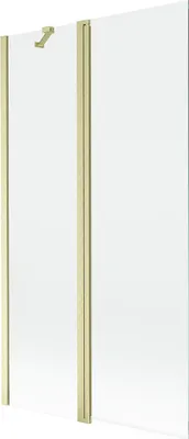 Produktbild von Mexen Mist Badewannenfaltwand 2-flügelig 100 x 150 cm, transparent, gebürstetes Gold - 8A9-100-011-55-00