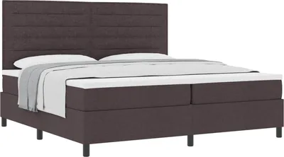 Produktbild von Boxspringbett mit Matratze Dunkelbraun 200 x 200 cm Stoff