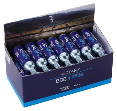 Image de BBB Cycling : Cartouches de CO2, réservoirs d'air de 16 g, couleur argent - remplissage rapide de CO2.