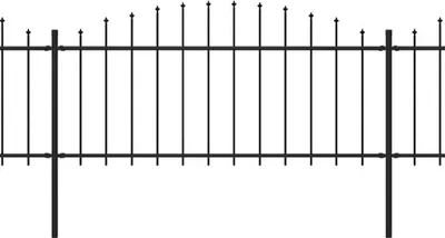 Zdjęcie produktu dla vidaXL Płot ogrodowy z grotem stalowym 1426 x 75 cm czarny