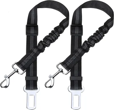 Imagen del producto de Arnés de seguridad para perros para automóvil, 2 unidades, con amortiguación elástica, ajustable, para todas las razas