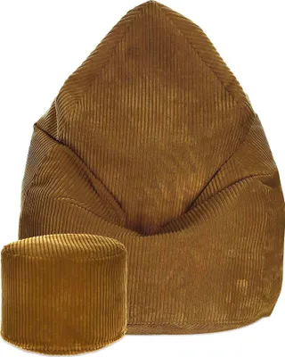 Immagine prodotto di Dreamroots Bean Bag 80x80x120cm Beanbag con schienale e sgabello e copertura Cuscino da terra Chill Sack Bubibag Beanbag Sugar Cookie