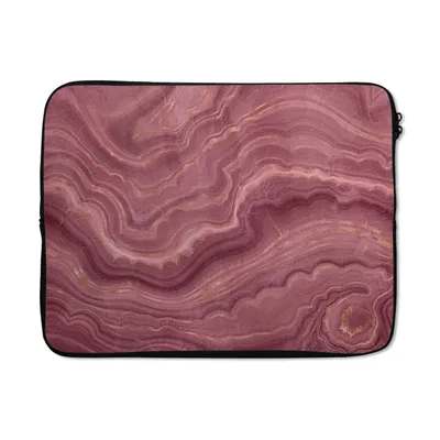Produktbild von MuchoWow® Laptop Hülle 17 Zoll Laptoptasche Rosa - Geode - Edelsteine - Achat - Zipper - Schutzabdeckung