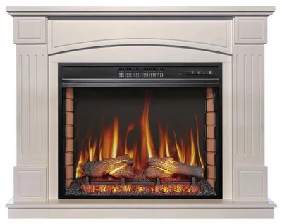 Produktbild von Casa Padrino Barock LED Elektrokamin Weiß 114 x 34 x H. 90,3 cm