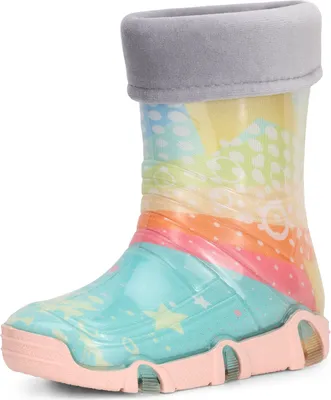 Produktbild von Ladeheid Kinder Mädchen Jungen Gummistiefel Gefüttert Swk2020 (Türkis Muster-31, 27/28)