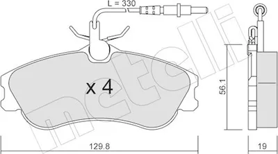 Produktbild von METELLI Bremsbeläge Satz Vorne Bremsklötze für CITROËN Berlingo / Berlingo First (MF, GJK, GFK) 22-0217-0