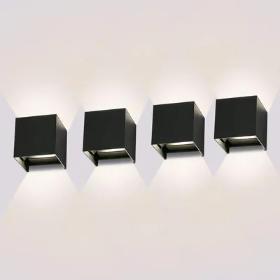 4er-Set LED-Wandleuchte 12 W 4000 K IP65 wasserdicht