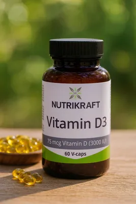 Produktbild von Nutrikraft - Vitamine D3 (3000 IU) 100mg 60 Kaps