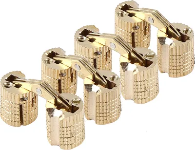 Obrázok produktu pre 4 diely/balenie medená mosadzná skrinka darčeková krabička skrytý sudový záves 8 mm 180° uhol otvorenia