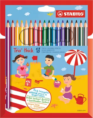 Produktbild von STABILO Dreikant-Buntstift -  Trio dick - 18er Pack - 18 verschiedene Farben