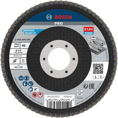 Produktbild von PRO X571 Fächerschleifscheibe, abgewinkelt, 115 mm, K40