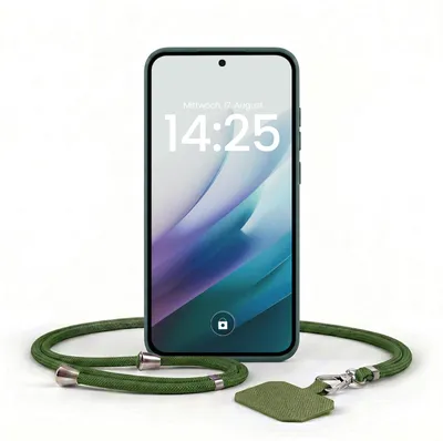Produktbild von Handyhülle für Xiaomi Redmi 15 / 15 5G mit Handykette Band Kordel Hülle Case Schutzhülle Grün