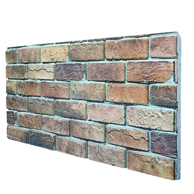 Produktbild von BORGO ITALIANO Ziegelstein-Imitat aus rauem, harzbeschichtetem EPS, Größe 100 x 50 cm, Stärke 2 cm