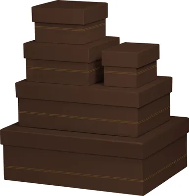 Produktbild von Rhodia Set mit 5 Boxen aus Kunstleder 44x34x16cm - Bronze 194555C
