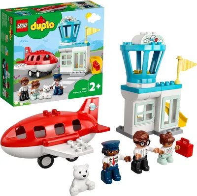 Image de LEGO 10961 DUPLO Ensemble de jouets avion et aéroport pour les jeunes enfants de 2 ans et plus