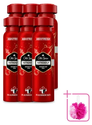 Productafbeelding van 6 x Old Spice Deospray Astronaut, aluminiumvrij, 150 ml - Voordeelverpakking - 6 stuks