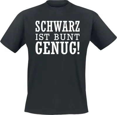 Produktbild von Sprüche T-Shirt Herren Schwarz ist bunt genug schwarz L