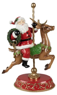 Imagen del producto de Clayre & Eef: Figura de Papá Noel, reno, 46 cm, color rojo, de resina