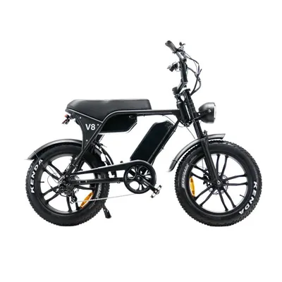 Produktbild von OUXI V8 Max Elektrisches Fatbike – Alarmanlage – NFC - 20 Zoll – 250W Motor – 7 Gänge – 120 km Reichweite – Hydraulische Scheibenbremsen - Schwarz