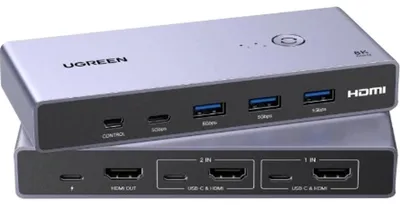 Produktbild von Ugreen CM692 Hdmi Kvm Switch 2 In 1 Out - KVM-Umschalter - USB Typ C