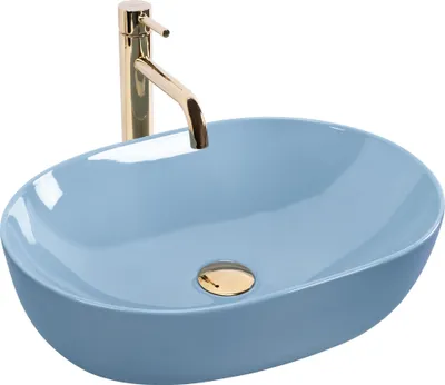 Zdjęcie produktu dla Umywalka nablatowa Rea LISA L.BLUE SHINY