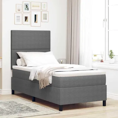 Produktbild von Maison Exclusive - Boxspringbett Hellgrau und Weiß 90 x 200 cm Cordstoff