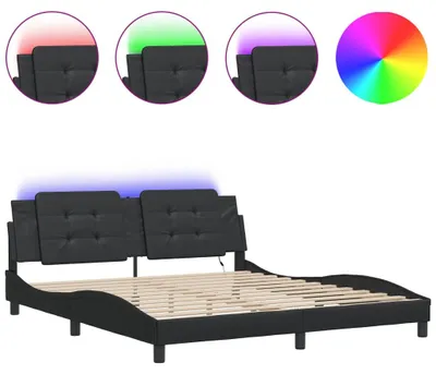 Productafbeelding van vidaXL Bedframe met LED-verlichting, zonder matras, "Zadar", zwart, 180x200 cm