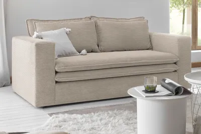 Produktbild von Sofa "Pesaro" in beige Cord Couch 2-Sitzer 180 cm