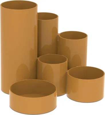 Produktbild von Stifteköcher Maultubo 6 Fächer Polystyrol 150x125mm braun Packung mit 12 Stück