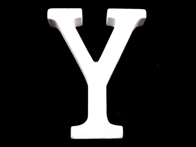 Produktbild von 3D Holzbuchstabe 8 cm, weiß, Buchstaben & Zeichen:Y