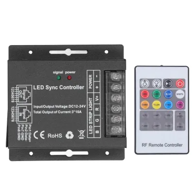 Obrázek produktu pro Ovládání stmívání RGB, modul pro stmívání LED, 24tlačítkový dálkový ovladač pro LED pásky, DC 12 V–24 V