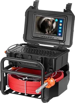 Immagine prodotto di Telecamera per fognature Telecamera autolivellante per scarichi da 30 m con trasmettitore a 512 Hz