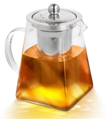 Immagine prodotto di Teiera in vetro da 750 ml con infusore, realizzata in vetro borosilicato, resistente al calore