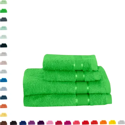 Produktbild von 4 tlg. Handtuchset 2x Gästetuch 30 x 50 cm 2x Waschlappen Frottee 100% Baumwolle, Farbe:Weiss