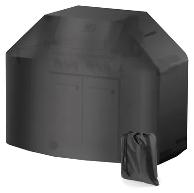 Image de Housse de protection pour barbecue, 152x71x112 cm - Universelle, résistante aux intempéries, noire