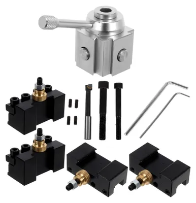 Produktbild von 8-teiliges Schnellspann-Werkzeughaltersystem für Mini-Drehmaschinen – Wechsel-Werkzeughalter aus Aluminiumlegierung für die Metallbearbeitung