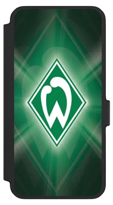 Produktbild von NIVOCASE Klapphülle für Samsung Galaxy A56 5G  Handyhülle aus Kunst Leder NIVOflip schwarz Offizielles Lizenzprodukt SV Werder Bremen Wappen